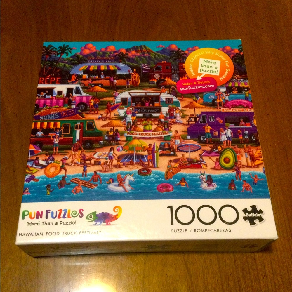 🧩 COMPLETE Hawaiian Food Truck Festival 1000 Pc Pun Fuzzle